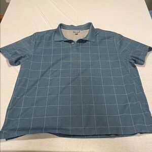 Van Heusen Blue/Gray Checkered Polo Shirt